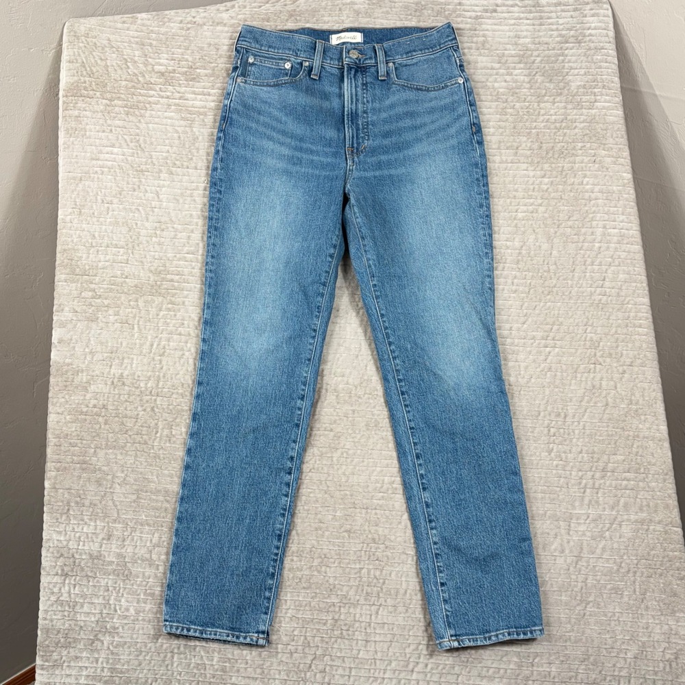 Madewell The Perfect Vintage Jean High Rise Straight Leg Blue Denim Size 28